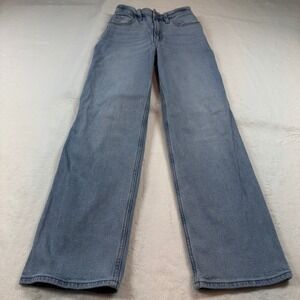 Hollister Ultra High-Rise Dad Jeans 00 W24 Light Wash Blue Excellent Relaxed Fit